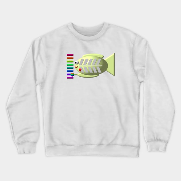 X-Ray Fish Playing a Xylophone Crewneck Sweatshirt by CuteCrittersWithHeart